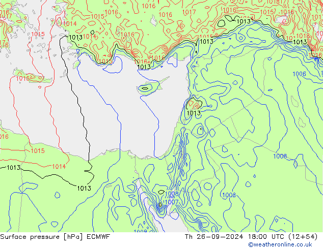 Surface pressure ECMWF Th 26.09.2024 18 UTC