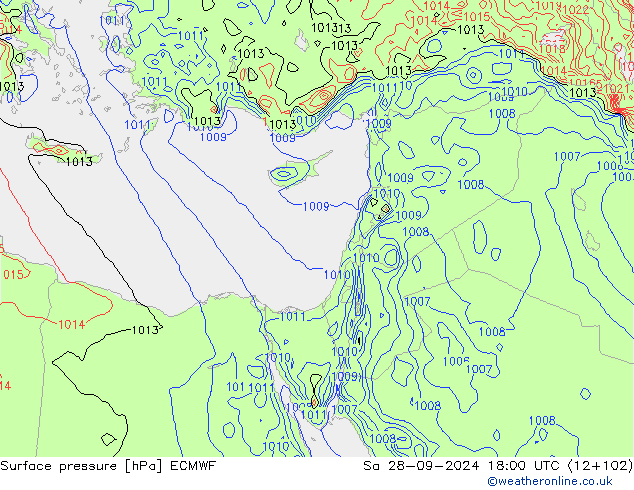 Yer basıncı ECMWF Cts 28.09.2024 18 UTC