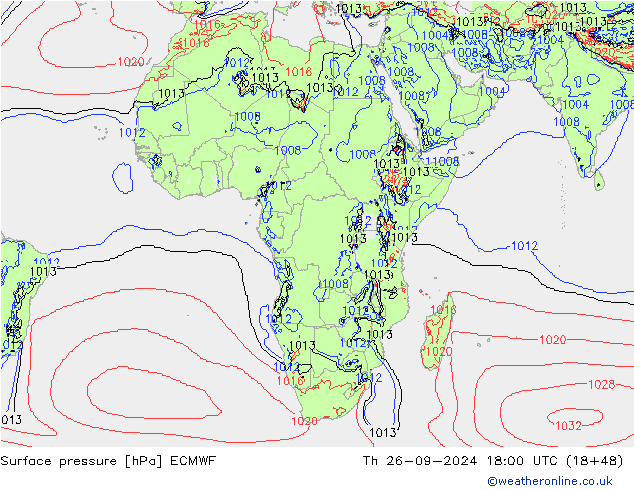 приземное давление ECMWF чт 26.09.2024 18 UTC