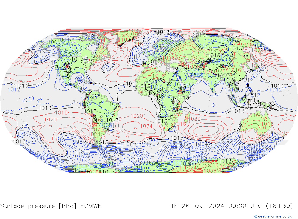 pressão do solo ECMWF Qui 26.09.2024 00 UTC