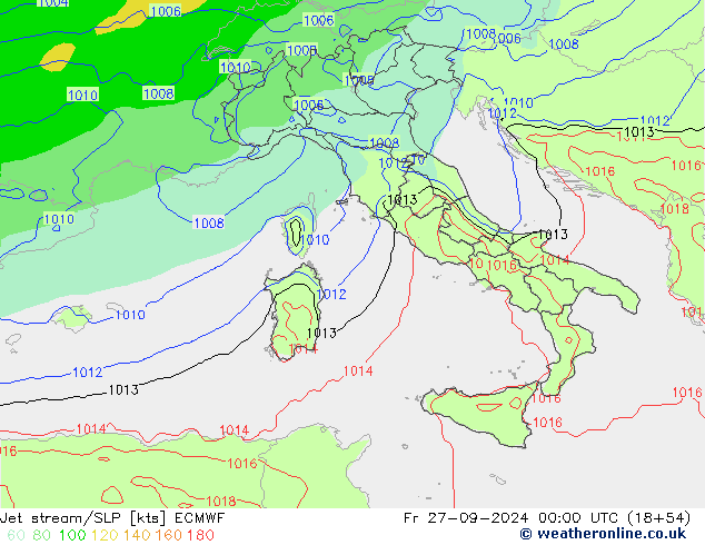 Prąd strumieniowy ECMWF pt. 27.09.2024 00 UTC