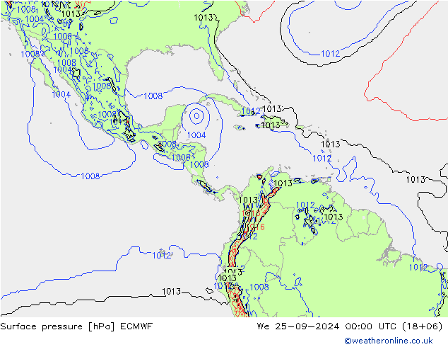 Luchtdruk (Grond) ECMWF wo 25.09.2024 00 UTC