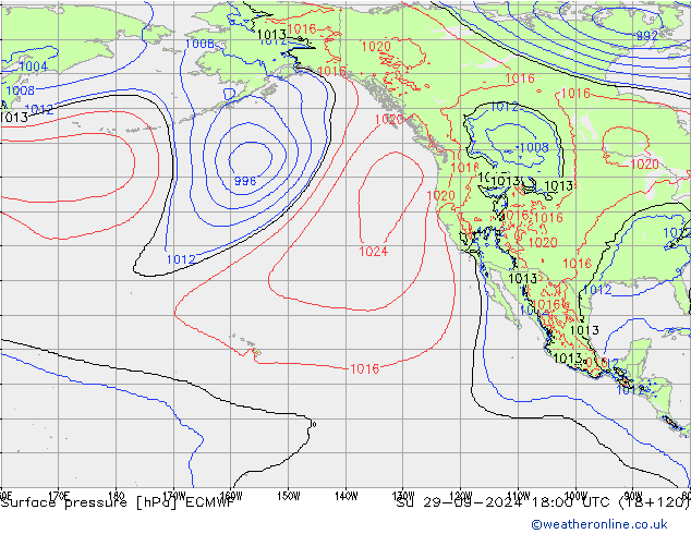 Surface pressure ECMWF Su 29.09.2024 18 UTC