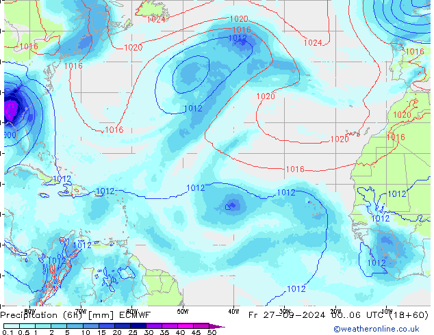 Precipitação (6h) ECMWF Sex 27.09.2024 06 UTC