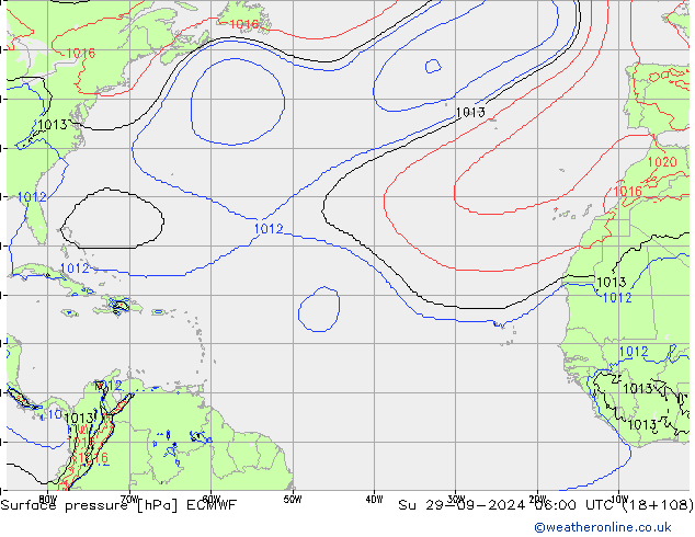 Surface pressure ECMWF Su 29.09.2024 06 UTC