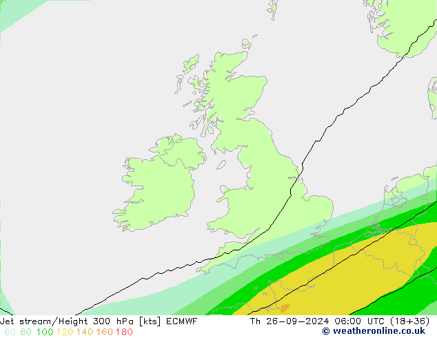 Jet stream/Height 300 hPa ECMWF Th 26.09.2024 06 UTC