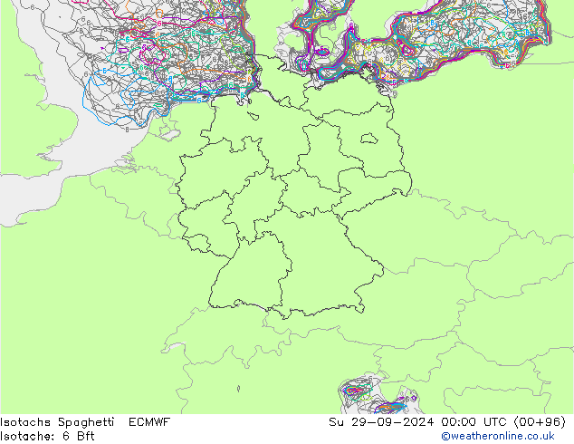 Isotachs Spaghetti ECMWF Su 29.09.2024 00 UTC