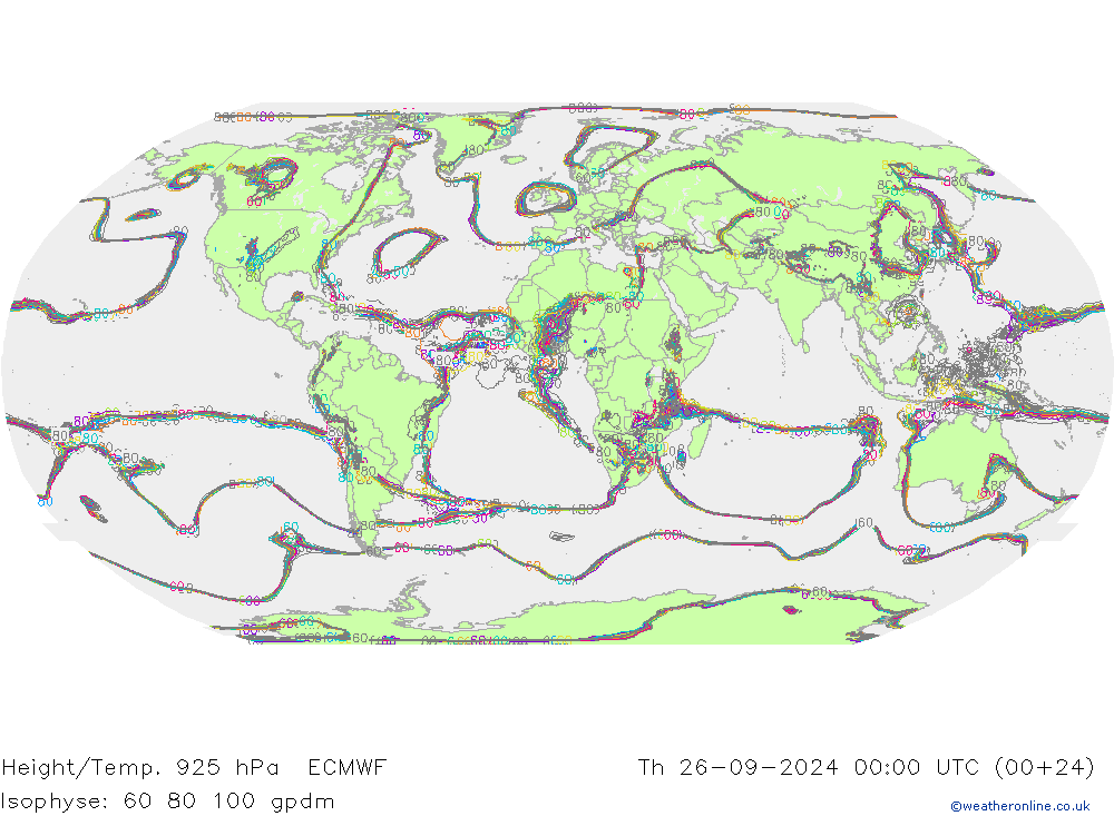 Height/Temp. 925 hPa ECMWF Do 26.09.2024 00 UTC