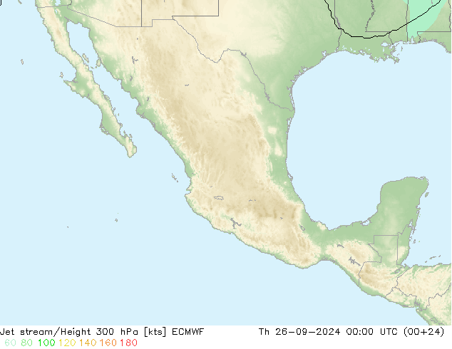 Corrente a getto ECMWF gio 26.09.2024 00 UTC