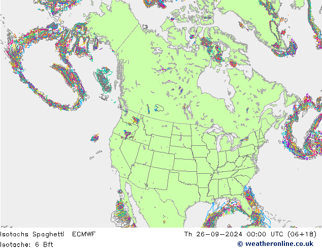 Isotachs Spaghetti ECMWF Th 26.09.2024 00 UTC