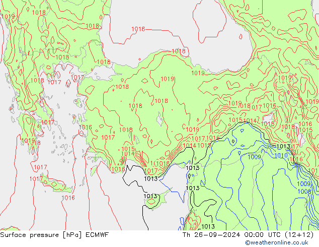 ciśnienie ECMWF czw. 26.09.2024 00 UTC