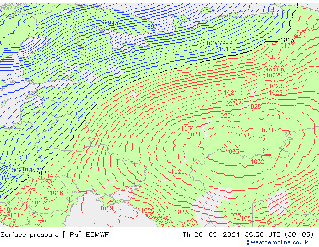 Luchtdruk (Grond) ECMWF do 26.09.2024 06 UTC