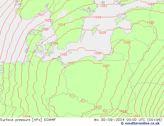 Yer basıncı ECMWF Pzt 30.09.2024 00 UTC