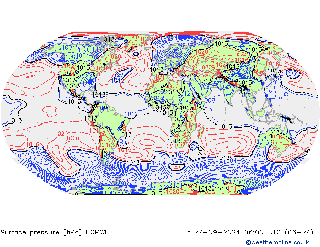 Yer basıncı ECMWF Cu 27.09.2024 06 UTC