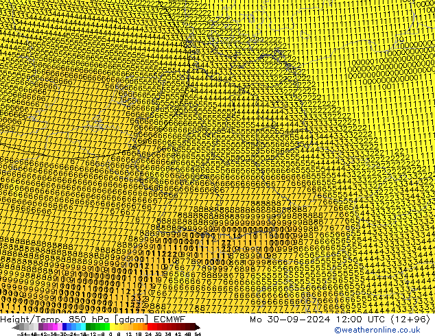 Yükseklik/Sıc. 850 hPa ECMWF Pzt 30.09.2024 12 UTC