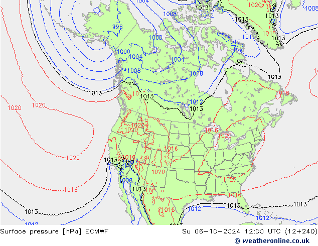 pressão do solo ECMWF Dom 06.10.2024 12 UTC