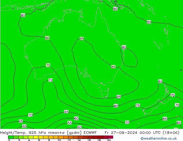 Height/Temp. 925 hPa ECMWF pt. 27.09.2024 00 UTC