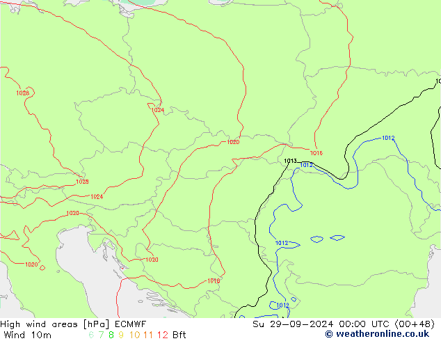 Windvelden ECMWF zo 29.09.2024 00 UTC