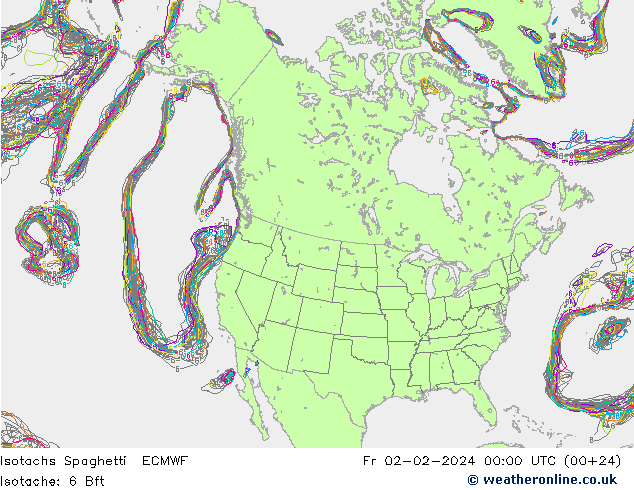 Eşrüzgar Hızları Spaghetti ECMWF Cu 02.02.2024 00 UTC