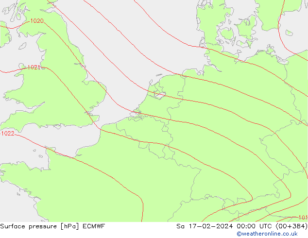 Surface pressure ECMWF Sa 17.02.2024 00 UTC