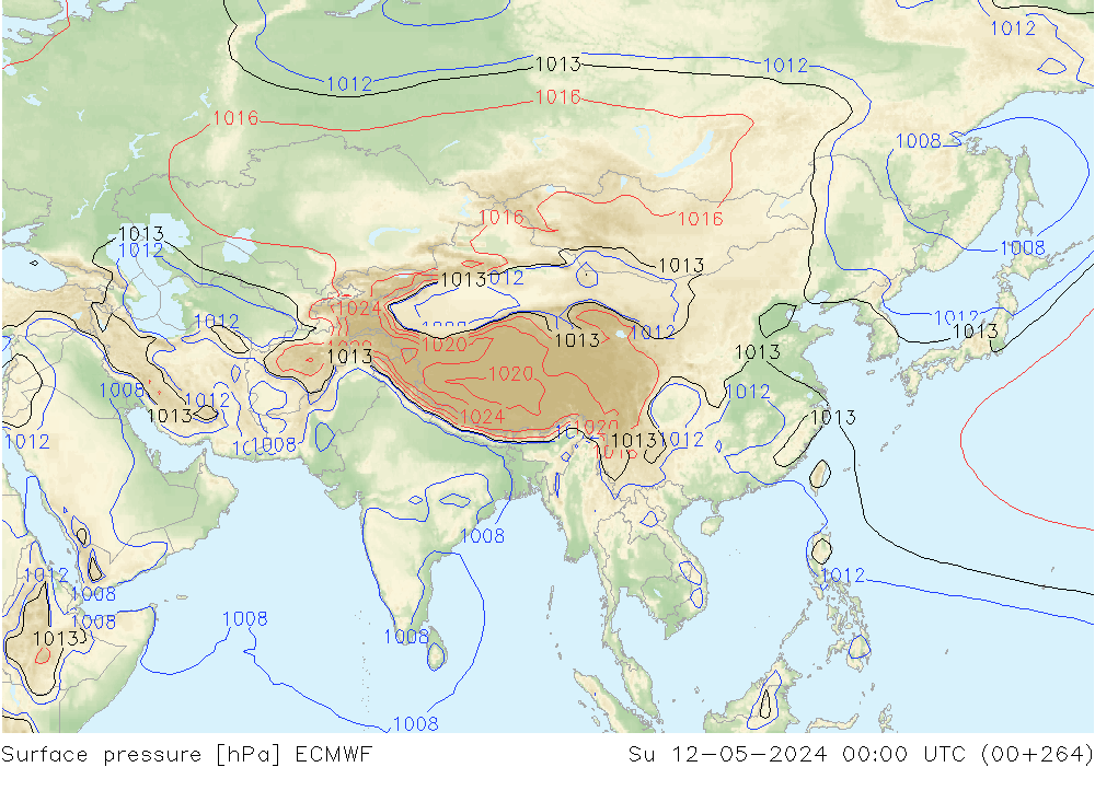 Yer basıncı ECMWF Paz 12.05.2024 00 UTC