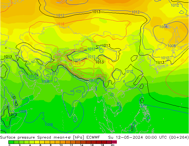 pression de l'air Spread ECMWF dim 12.05.2024 00 UTC