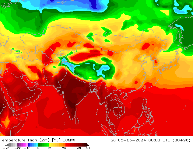 Temperatura máx. (2m) ECMWF dom 05.05.2024 00 UTC