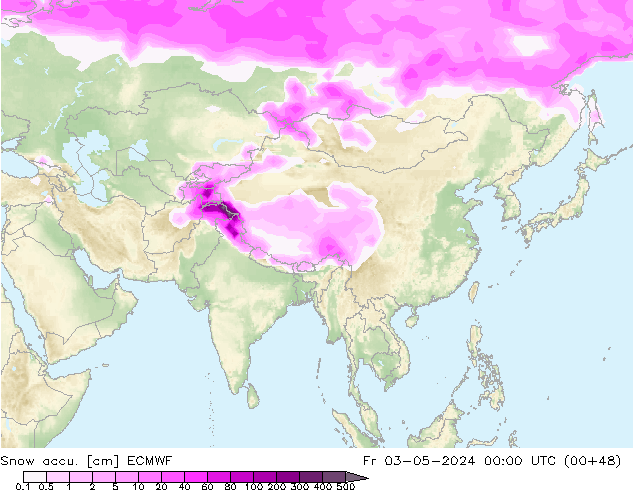 Toplam Kar ECMWF Cu 03.05.2024 00 UTC