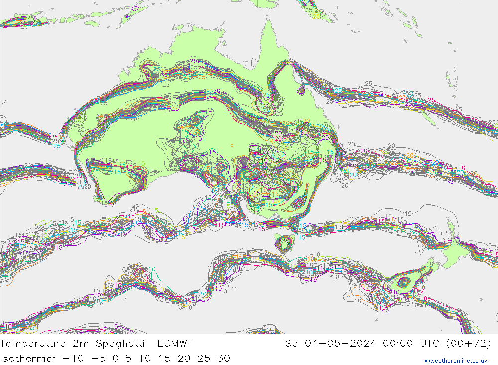 Sıcaklık Haritası 2m Spaghetti ECMWF Cts 04.05.2024 00 UTC