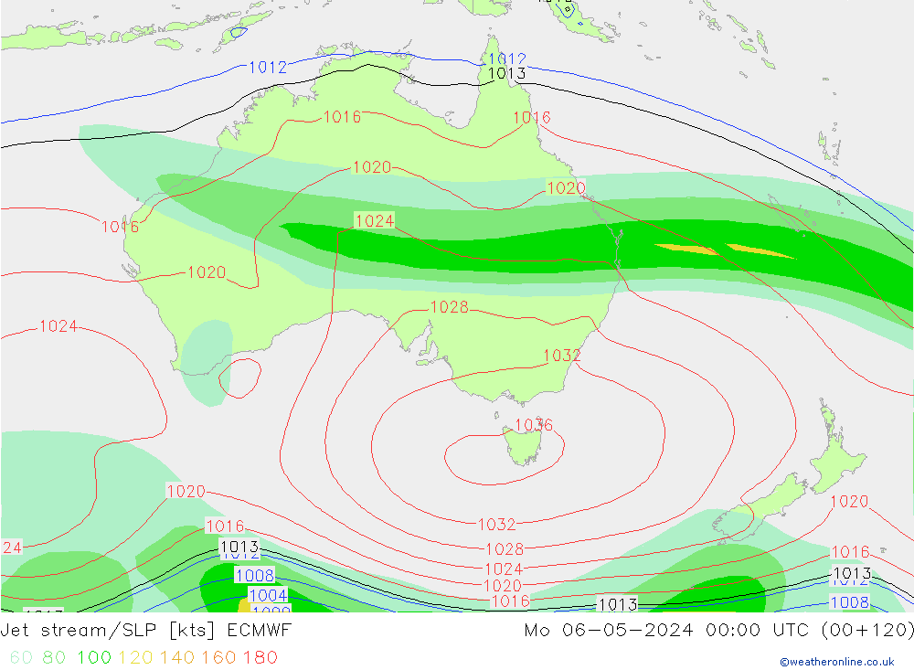 Corriente en chorro ECMWF lun 06.05.2024 00 UTC