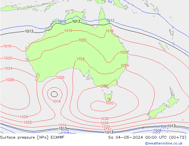 Atmosférický tlak ECMWF So 04.05.2024 00 UTC
