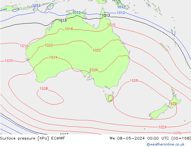pression de l'air ECMWF mer 08.05.2024 00 UTC