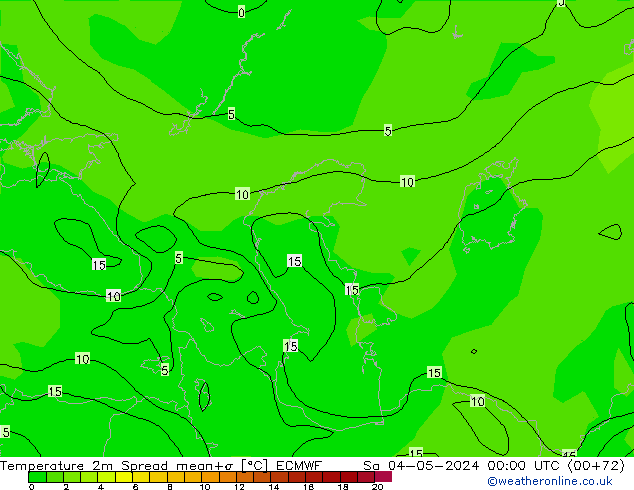Temperatuurkaart Spread ECMWF za 04.05.2024 00 UTC
