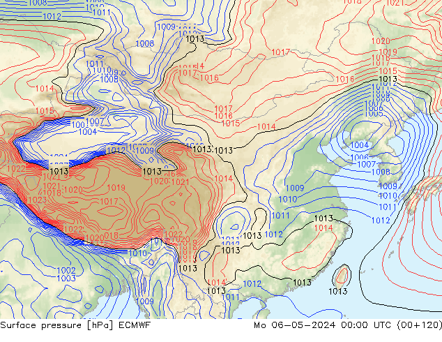 地面气压 ECMWF 星期一 06.05.2024 00 UTC