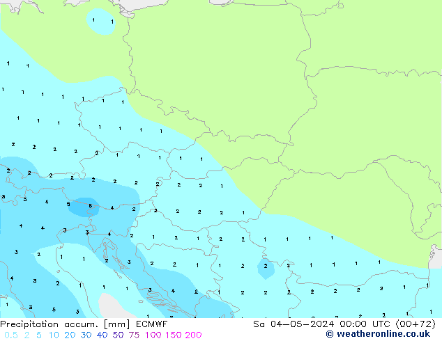 Precipitation accum. ECMWF  04.05.2024 00 UTC