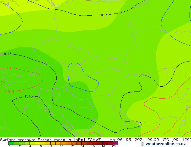 Bodendruck Spread ECMWF Mo 06.05.2024 00 UTC
