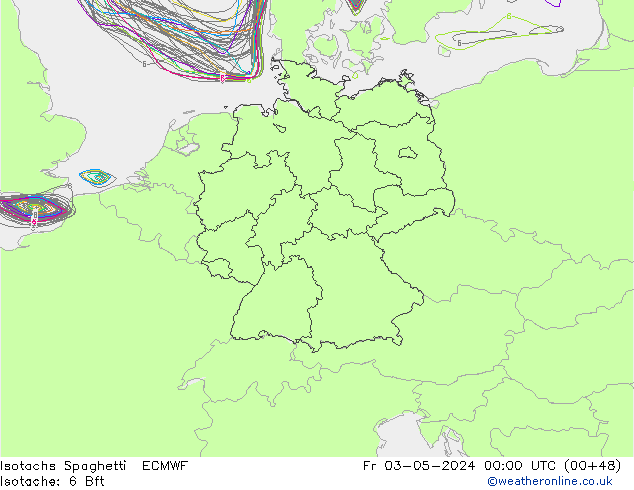 Isotachen Spaghetti ECMWF Fr 03.05.2024 00 UTC