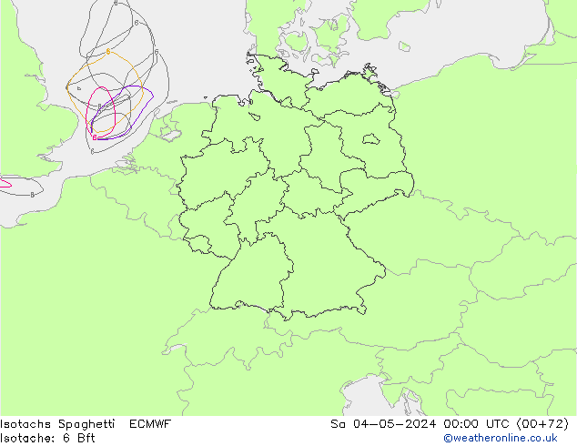 Isotachs Spaghetti ECMWF Sáb 04.05.2024 00 UTC