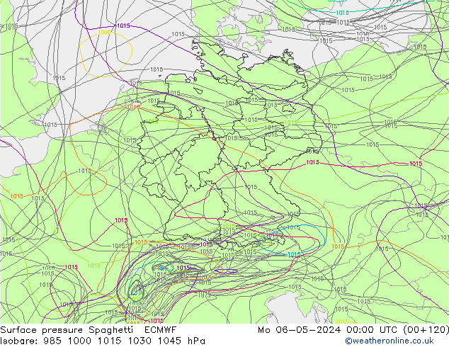 приземное давление Spaghetti ECMWF пн 06.05.2024 00 UTC