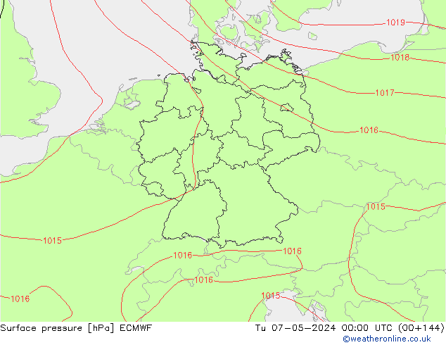 Luchtdruk (Grond) ECMWF di 07.05.2024 00 UTC