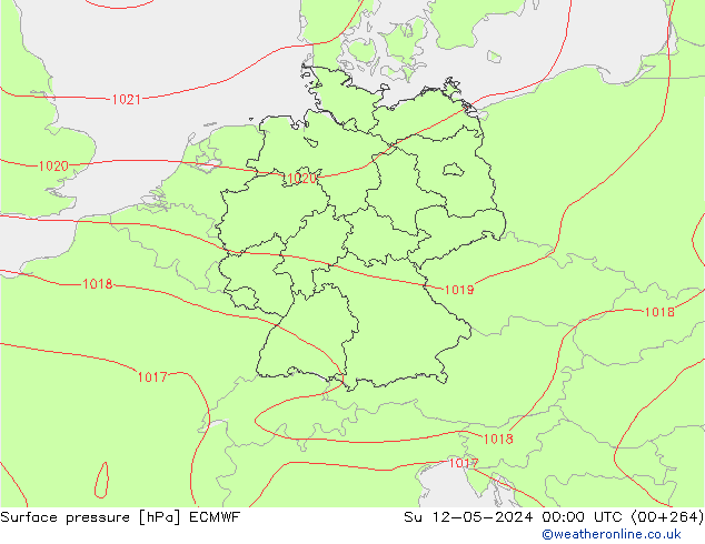 Yer basıncı ECMWF Paz 12.05.2024 00 UTC