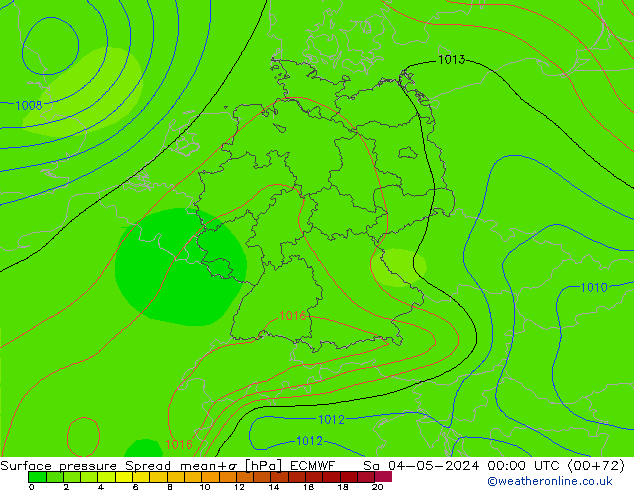 Bodendruck Spread ECMWF Sa 04.05.2024 00 UTC