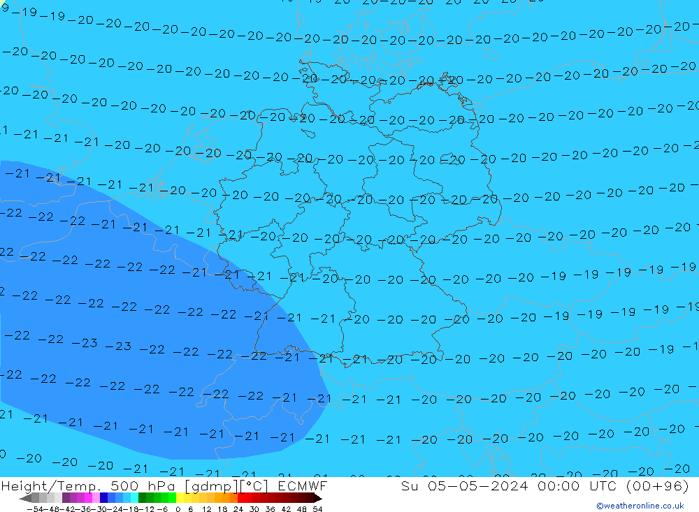 Hoogte/Temp. 500 hPa ECMWF zo 05.05.2024 00 UTC
