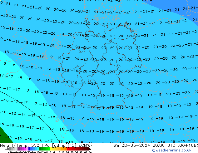 Géop./Temp. 500 hPa ECMWF mer 08.05.2024 00 UTC