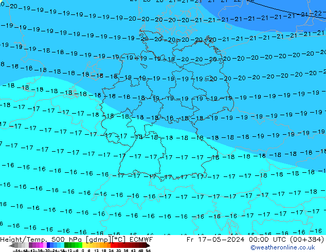 Géop./Temp. 500 hPa ECMWF ven 17.05.2024 00 UTC