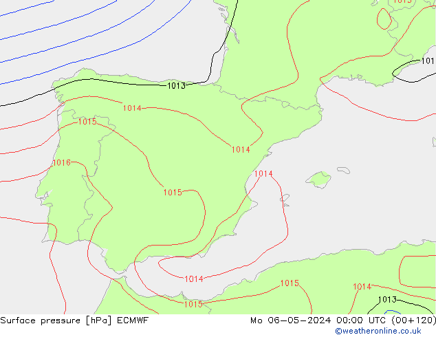 приземное давление ECMWF пн 06.05.2024 00 UTC