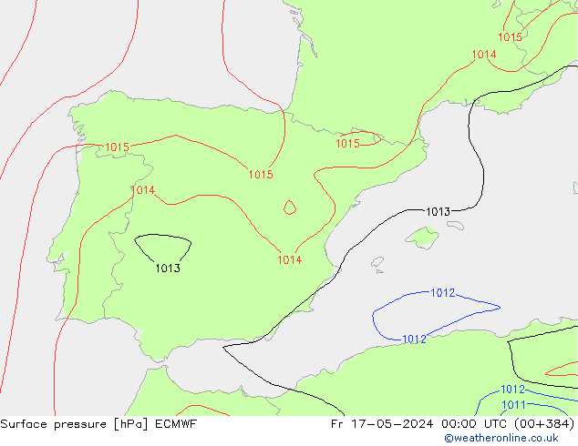 Pressione al suolo ECMWF ven 17.05.2024 00 UTC