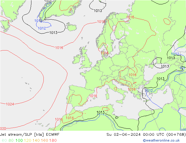 Courant-jet ECMWF dim 02.06.2024 00 UTC