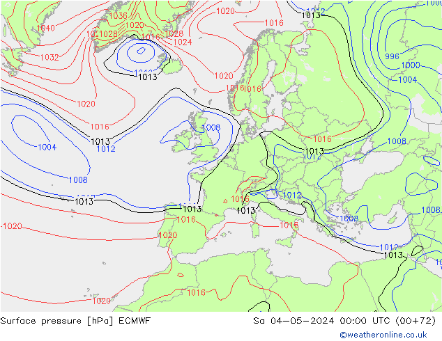 Bodendruck ECMWF Sa 04.05.2024 00 UTC