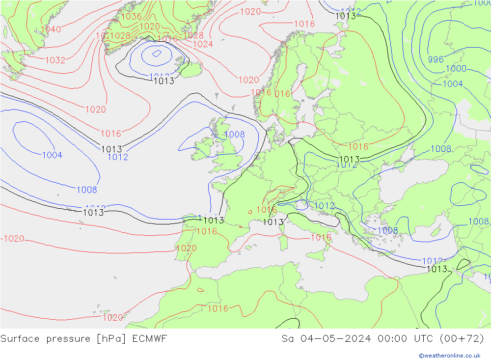 pression de l'air ECMWF sam 04.05.2024 00 UTC